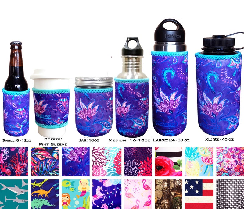 Koverz Can/Bottle Sleeve, Neoprene Insulated Bottle Sleeve, Fits 8-12 Oz. Can/Bottle, Washable and Reusable, Can/Bottle Accessories, Small Size, Violet Whimsy - Image 4